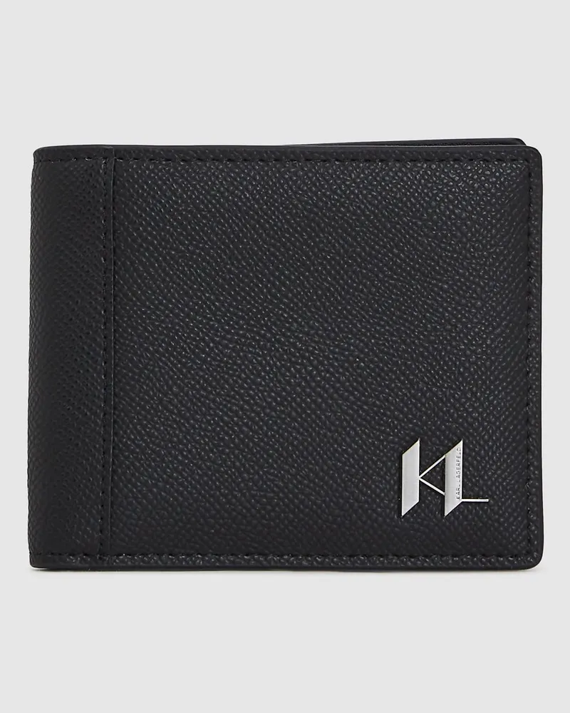 Karl Lagerfeld Geldbörse Aus Leder Mit K/monogram, Herren, Schwarz, Größe Schwarz