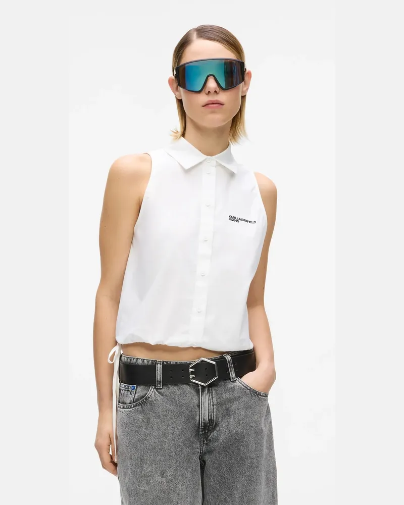 Karl Lagerfeld Ärmelloses Hemd, Damen, Weiss, Größe Weiss