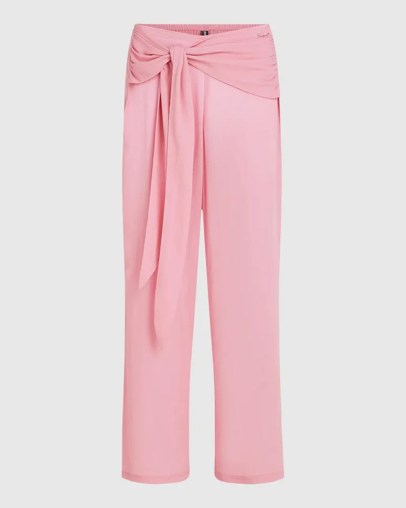 Karl Lagerfeld Strandhose Mit Taillenschnürung, Damen, Orchideenrauch, Größe Orchideenrauch