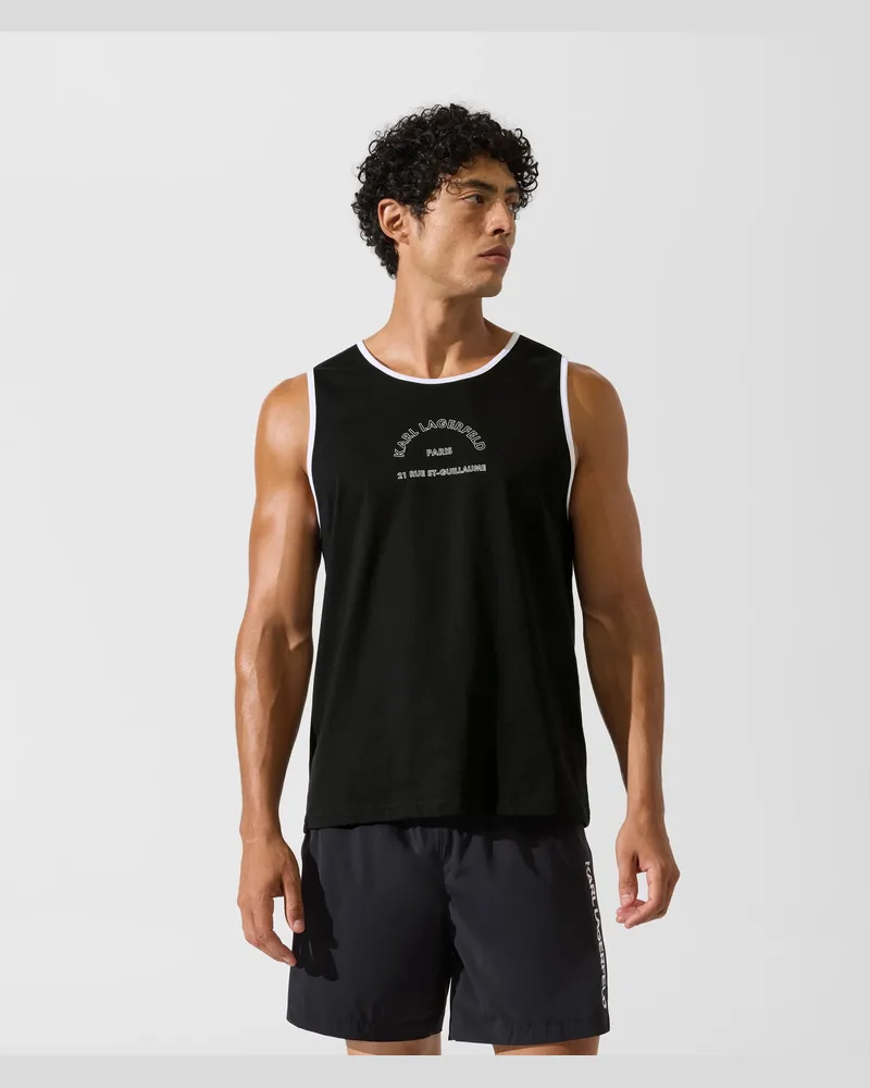 Karl Lagerfeld Rue St-guillaume Strand-tanktop, Herren, Schwarz, Größe Schwarz