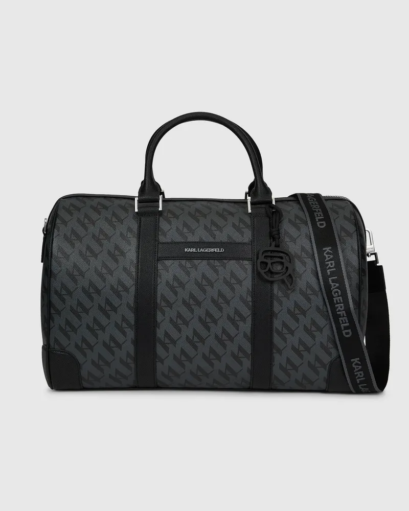 Karl Lagerfeld Ikon Monogram Weekender-tasche, Herren, Schwarz, Größe Schwarz