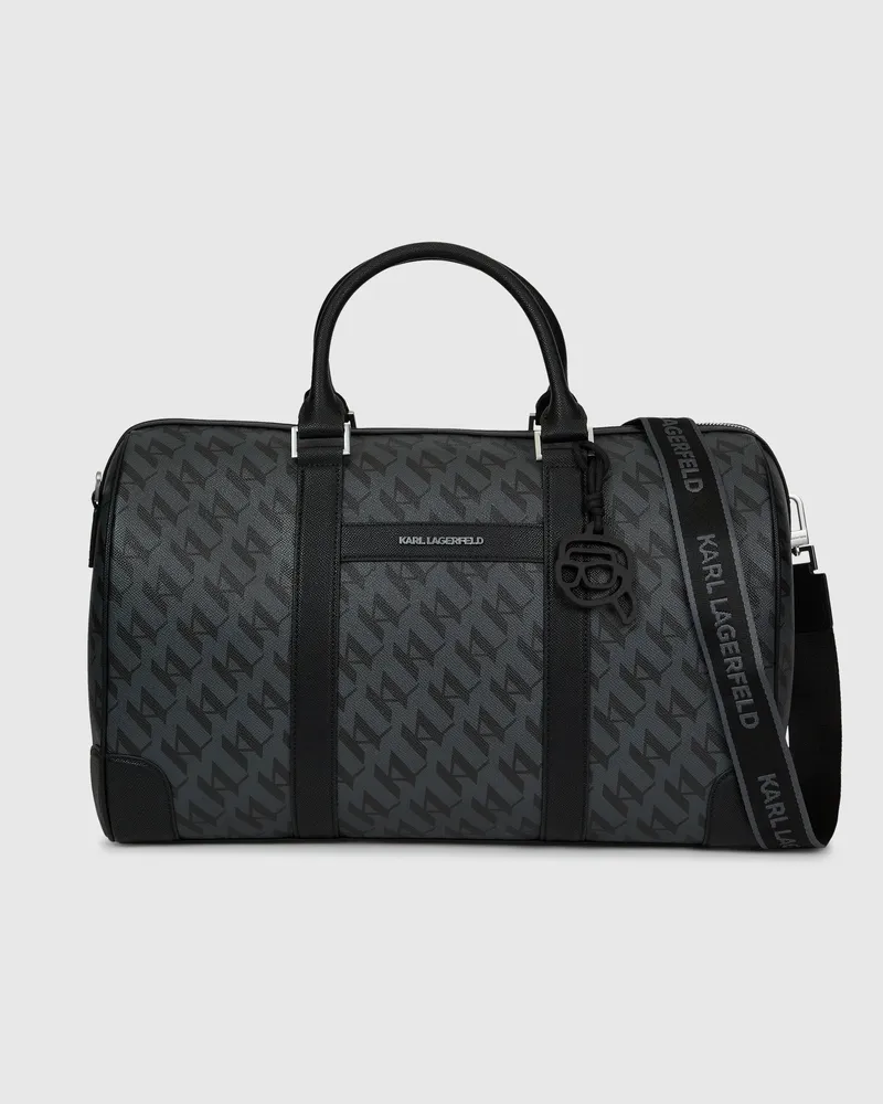 Karl Lagerfeld Ikon Monogram Weekender-tasche, Herren, Schwarz, Größe Schwarz