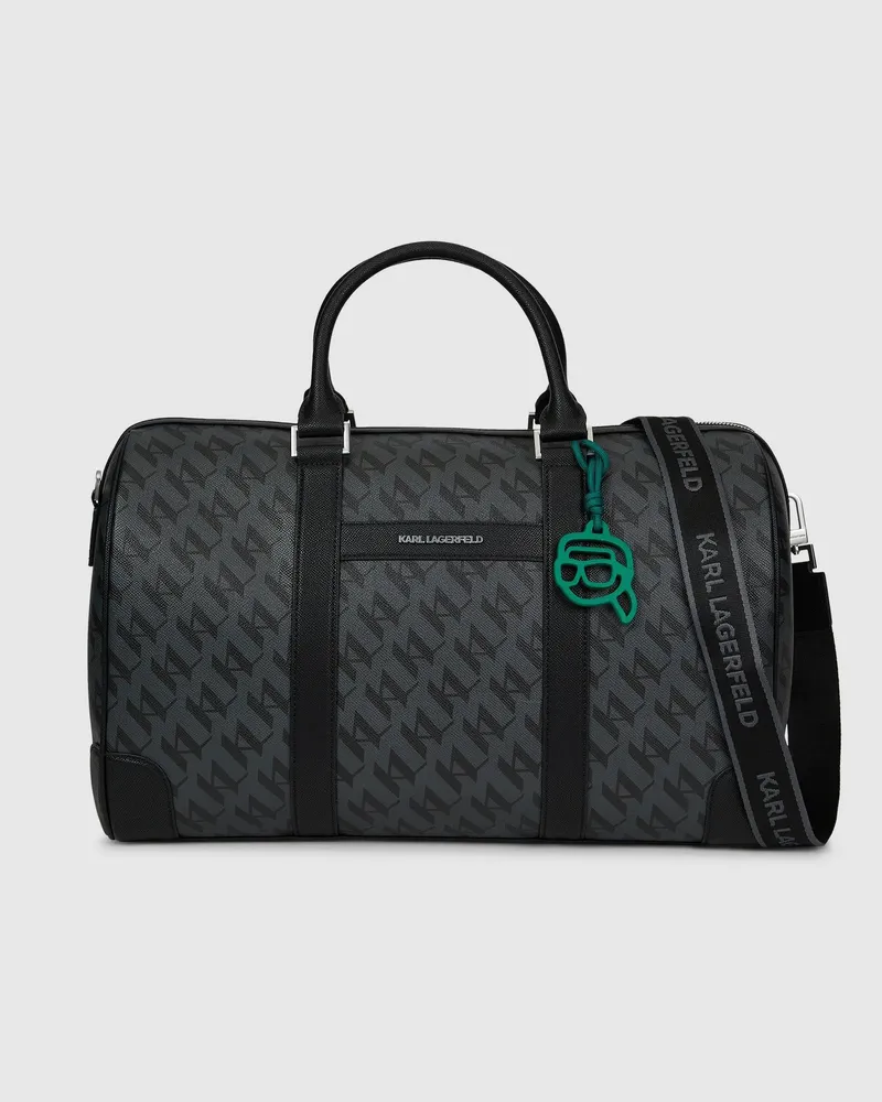 Karl Lagerfeld Ikon Monogram Weekender-tasche, Herren, Schwarz, Größe Schwarz