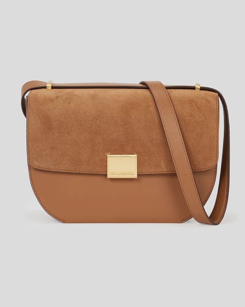 Karl Lagerfeld K/forever mittelgrosse Umhängetasche Aus Wildleder, Frau, Terra, Größe Terra
