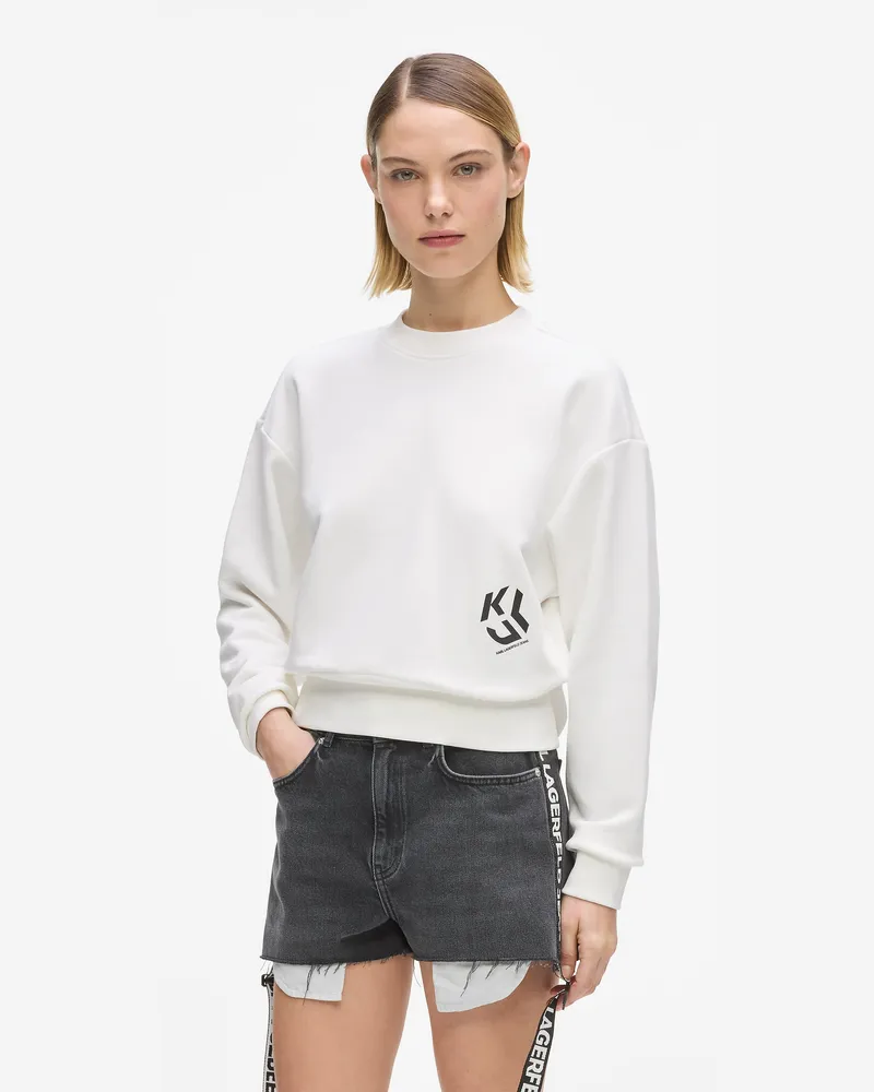 Karl Lagerfeld Sweatshirt Mit Monogramm, Damen, Weiss, Größe Weiss