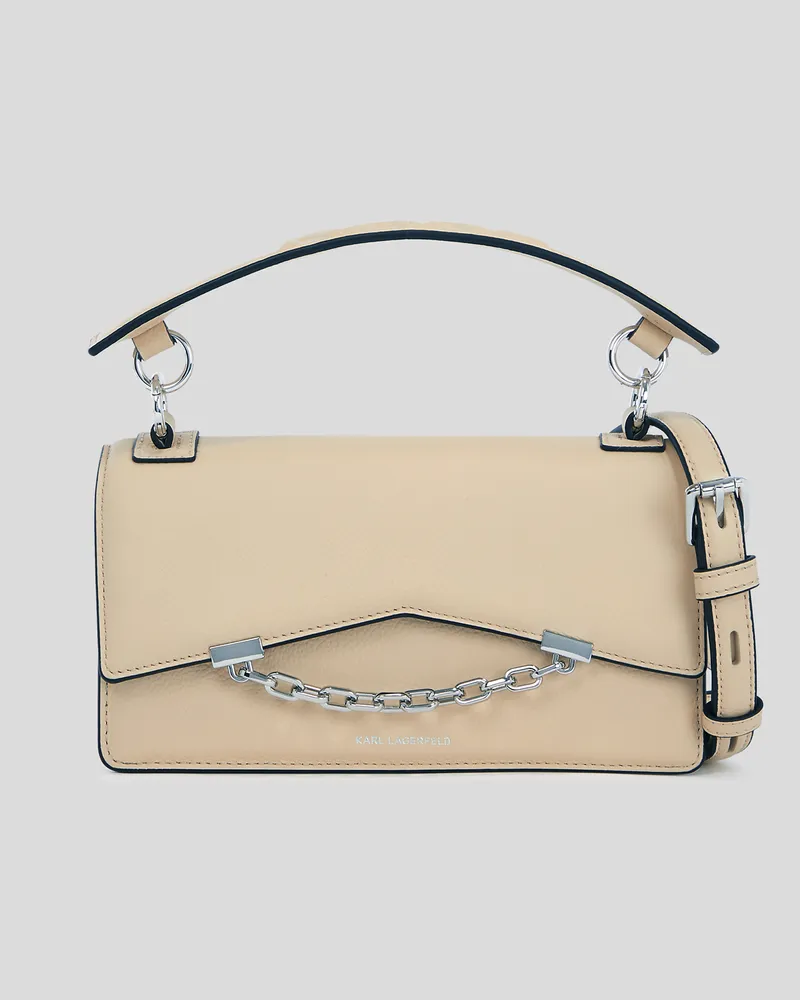 Karl Lagerfeld K/seven Umhängetasche Aus Genarbtem Leder, Frau, Trench Beige, Größe Trench