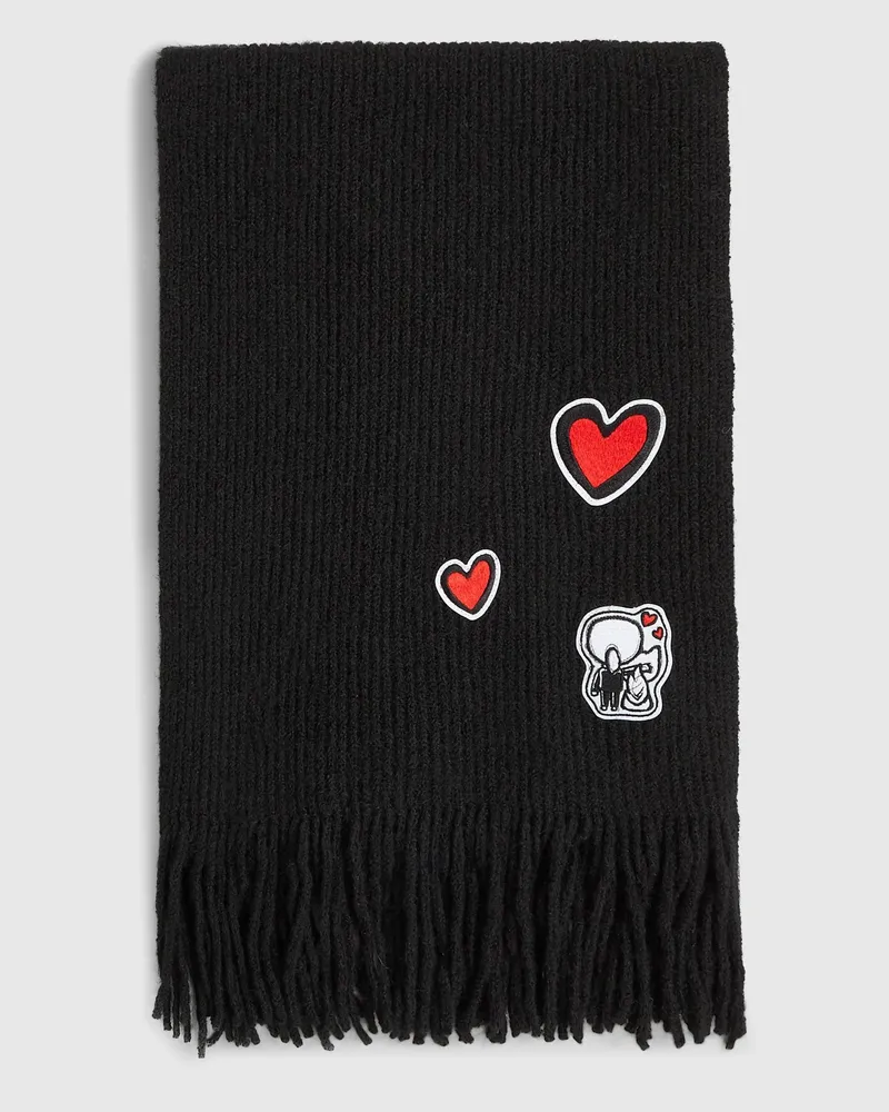 Karl Lagerfeld Schal Mit Ikon-aufnäher, Damen, Schwarz, Größe Schwarz