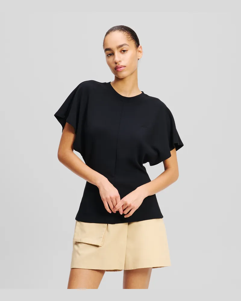 Karl Lagerfeld Fliessendes T-shirt, Frau, Schwarz, Größe Schwarz