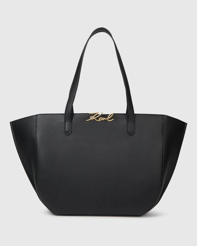 Karl Lagerfeld K/signature Mittelgroße Tote Bag, Damen, Schwarz/gold, Größe Schwarz
