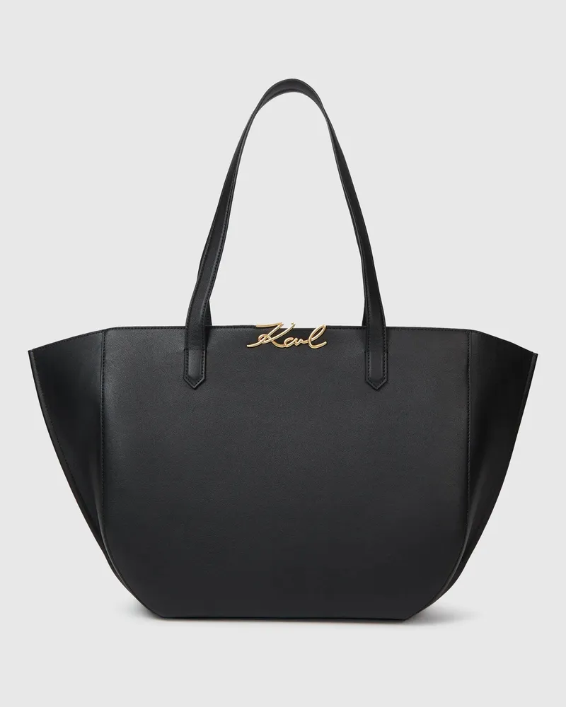 Karl Lagerfeld K/signature Mittelgroße Tote Bag, Damen, Schwarz/gold, Größe Schwarz