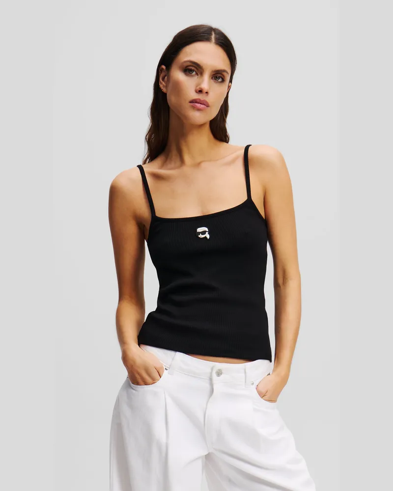 Karl Lagerfeld Ikon Tanktop, Damen, Schwarz, Größe Schwarz