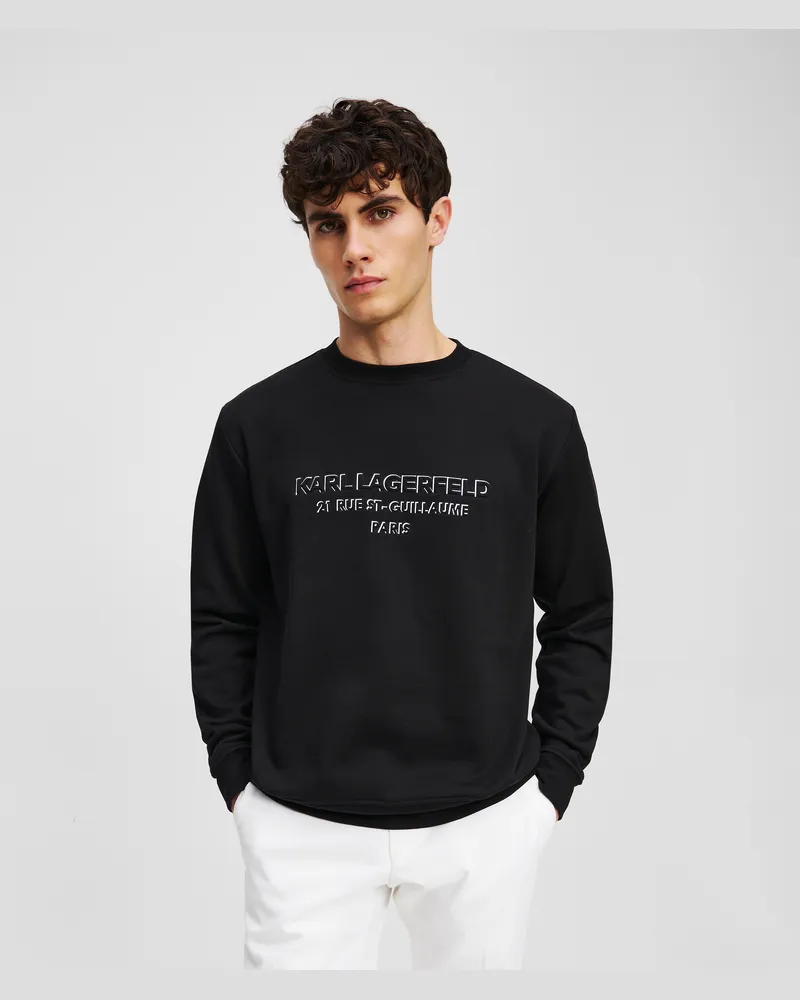 Karl Lagerfeld Sweatshirt Rue St-guillaume, Mann, Schwarz, Größe Schwarz