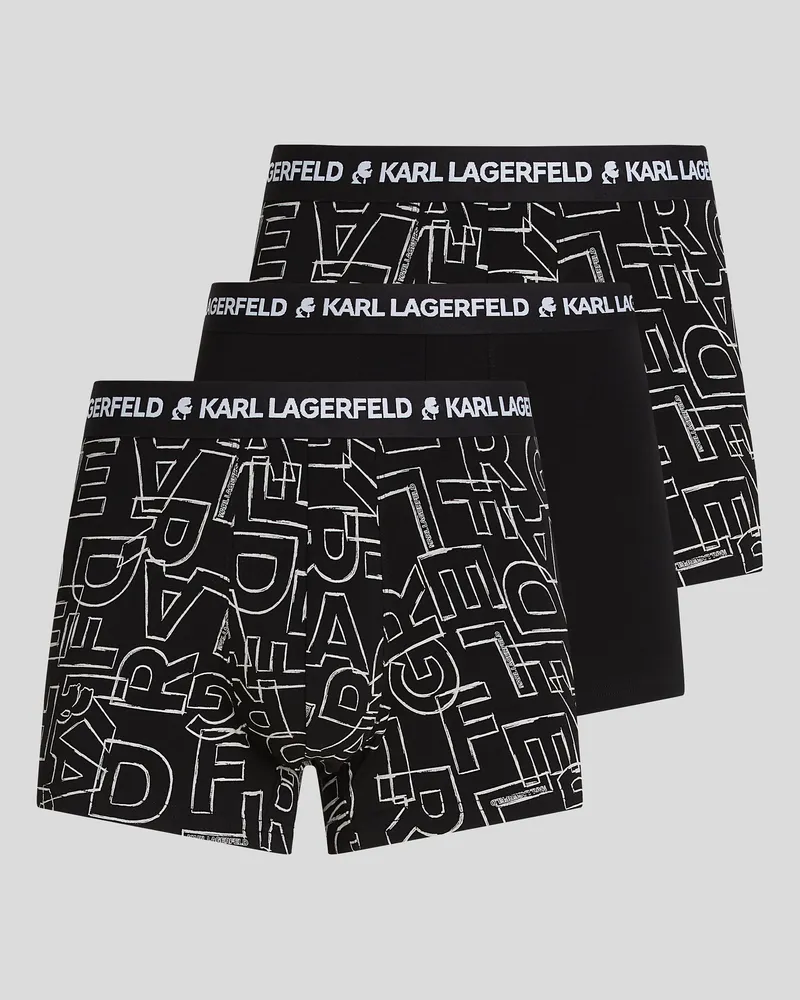 Karl Lagerfeld Boxershorts Mit Logo – 3-pack, Mann, All Over Print Brief Sketch-Schwarz, Größe All
