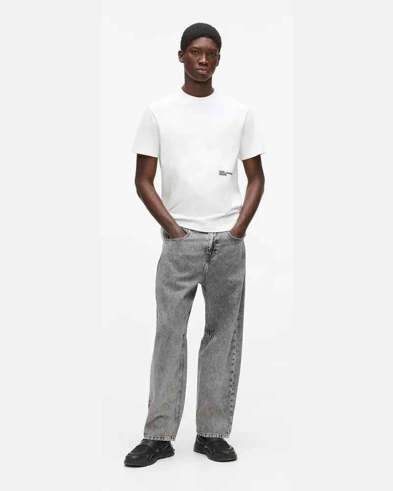 Karl Lagerfeld Barrel-leg-jeans, Male, Acid Dunkelgrau, Size Grey