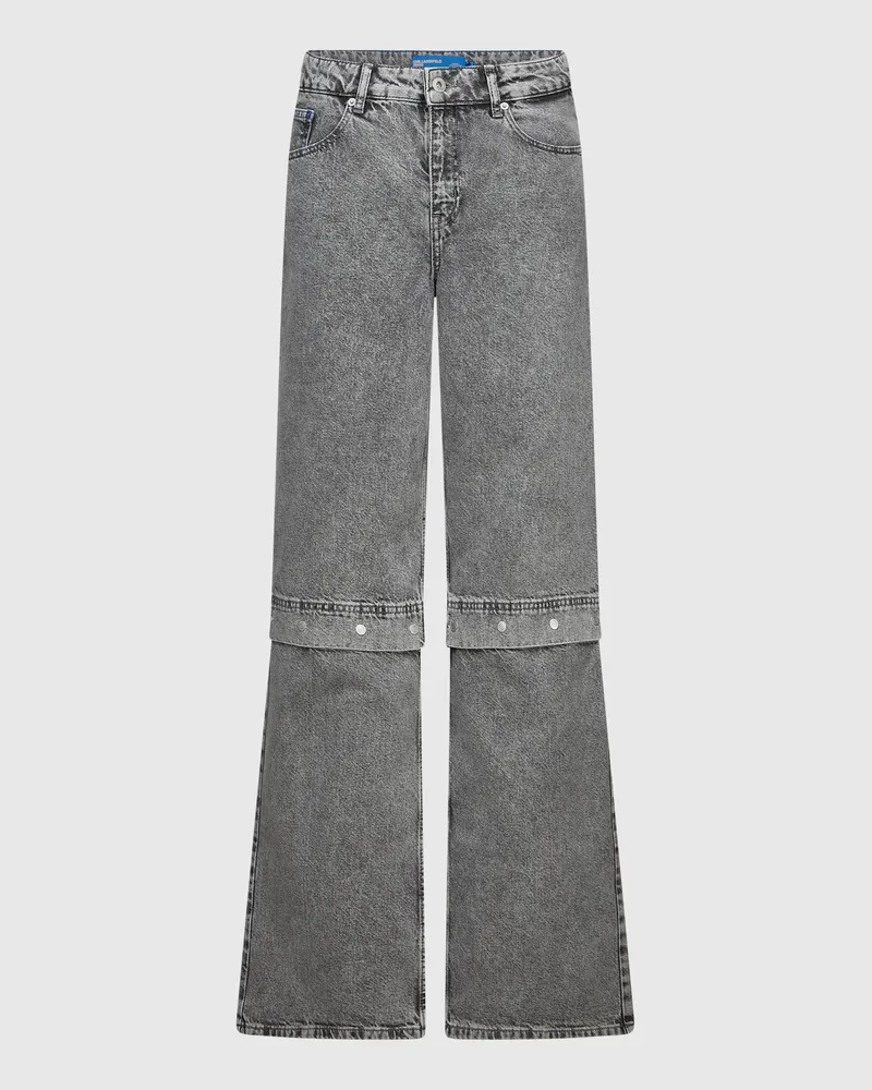 Karl Lagerfeld Verwandelbare Jeans Im Acid-wash-look, Female, Acid Grey, Size Grey