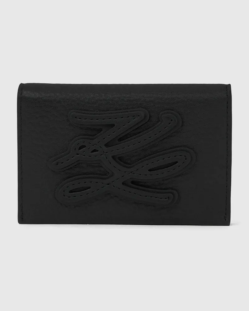 Karl Lagerfeld K/autograph Klappportemonnaie Mit Aufnäher – Geschenkset, Damen, Schwarz-nickel, Größe Schwarz-nickel