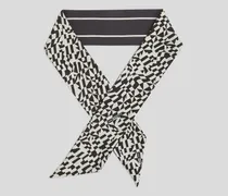 K/essential schmaler Seidenschal, Frau, Weiss/Schwarz, Größe