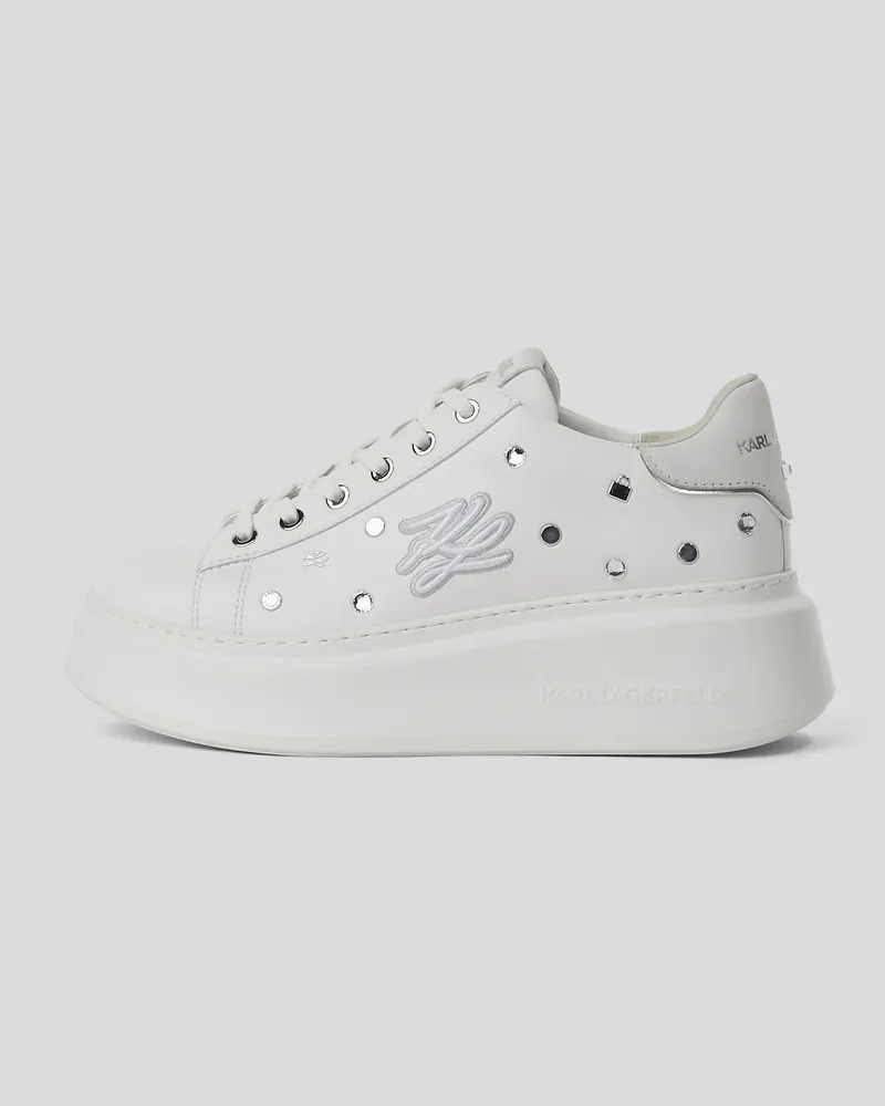 Karl Lagerfeld K/autograph Anakapri Studded Sneakers, Frau, Weiss/Silber, Größe Weiss