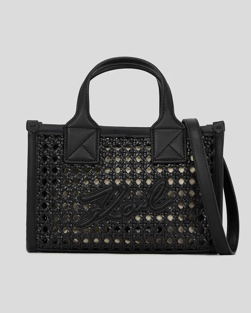 Karl Lagerfeld K/skuare Kleine Tote-bag, Frau, Schwarz-Nickel, Größe Schwarz-nickel