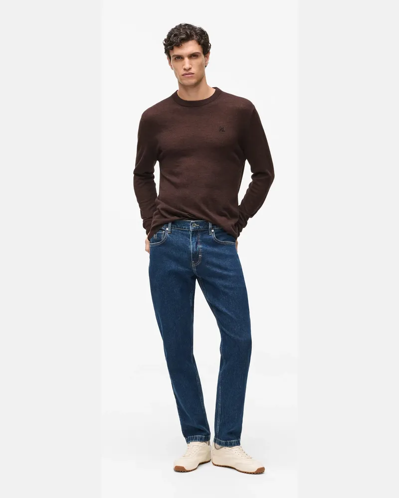 Karl Lagerfeld Stretch-jeans Mit Konischem Schnitt, Herren, Washed Dark Blue, Größe Washed