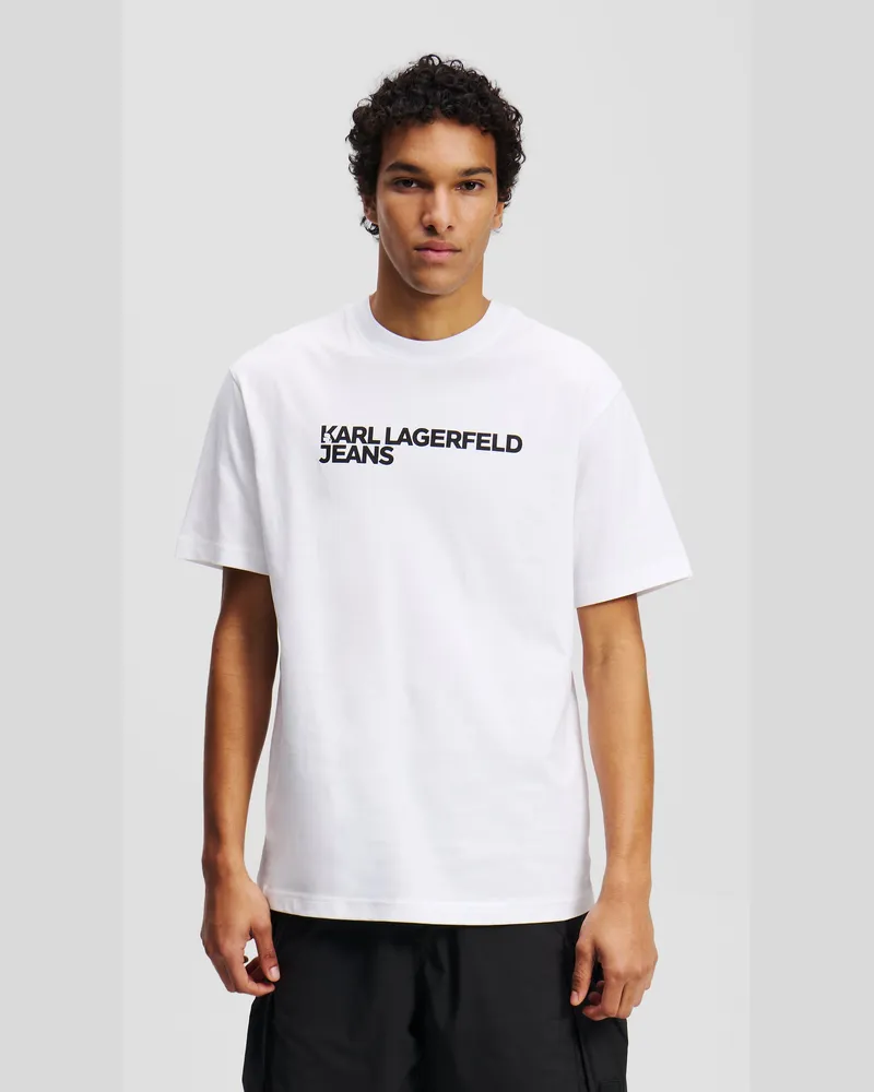 Karl Lagerfeld T-shirt Mit Logo, Herren, Weiss, Größe Weiss