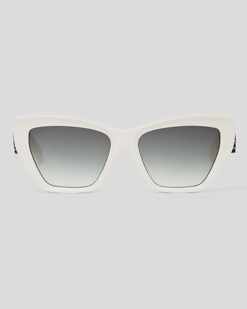 Karl Lagerfeld Sonnenbrille Mit Ausgeschnittener Signatur, Frau, Weiss, Größe Weiss