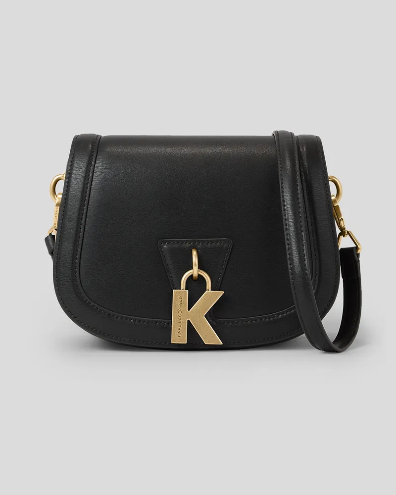 Karl Lagerfeld K/lock Mittelgrosse Umhängetasche, Frau, Schwarz, Größe Schwarz
