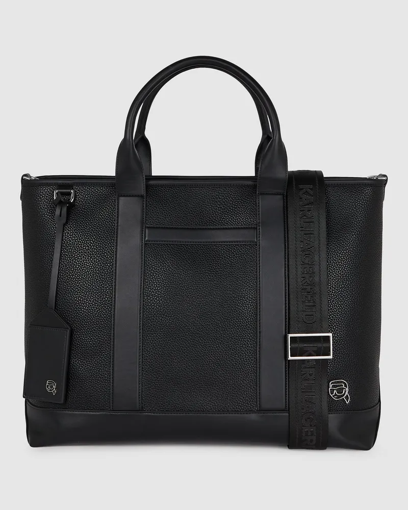 Karl Lagerfeld Ikon Outline Tote Bag, Mann, Schwarz, Größe Schwarz