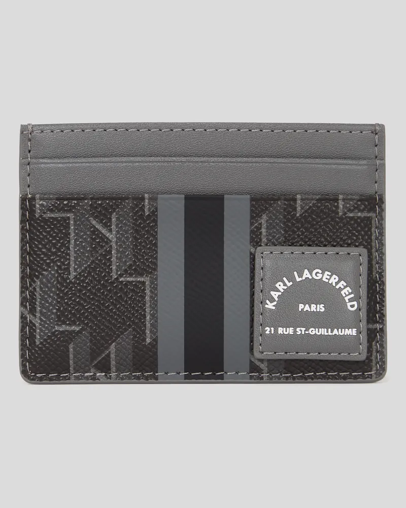 Karl Lagerfeld K/kanvas kartenetui, Mann, Schwarz/Grau, Größe Schwarz
