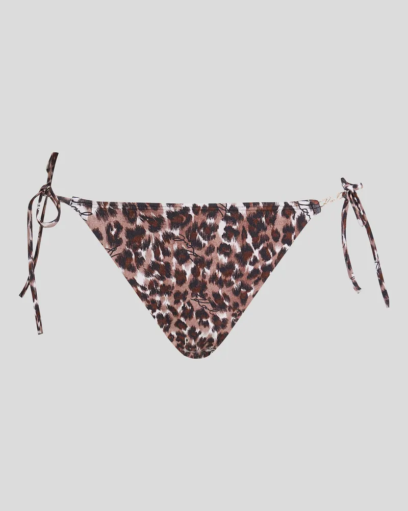 Karl Lagerfeld Bikini-höschen Zum Binden An Der Seite, Frau, Unterschrift Leopard, Größe Unterschrift