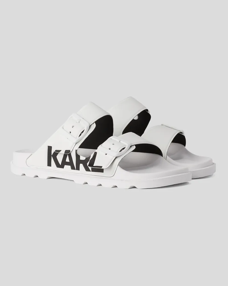 Karl Lagerfeld Kondo tred-sandalen mit Zwei Riemen, Frau, Weiss/schwarz Weiss