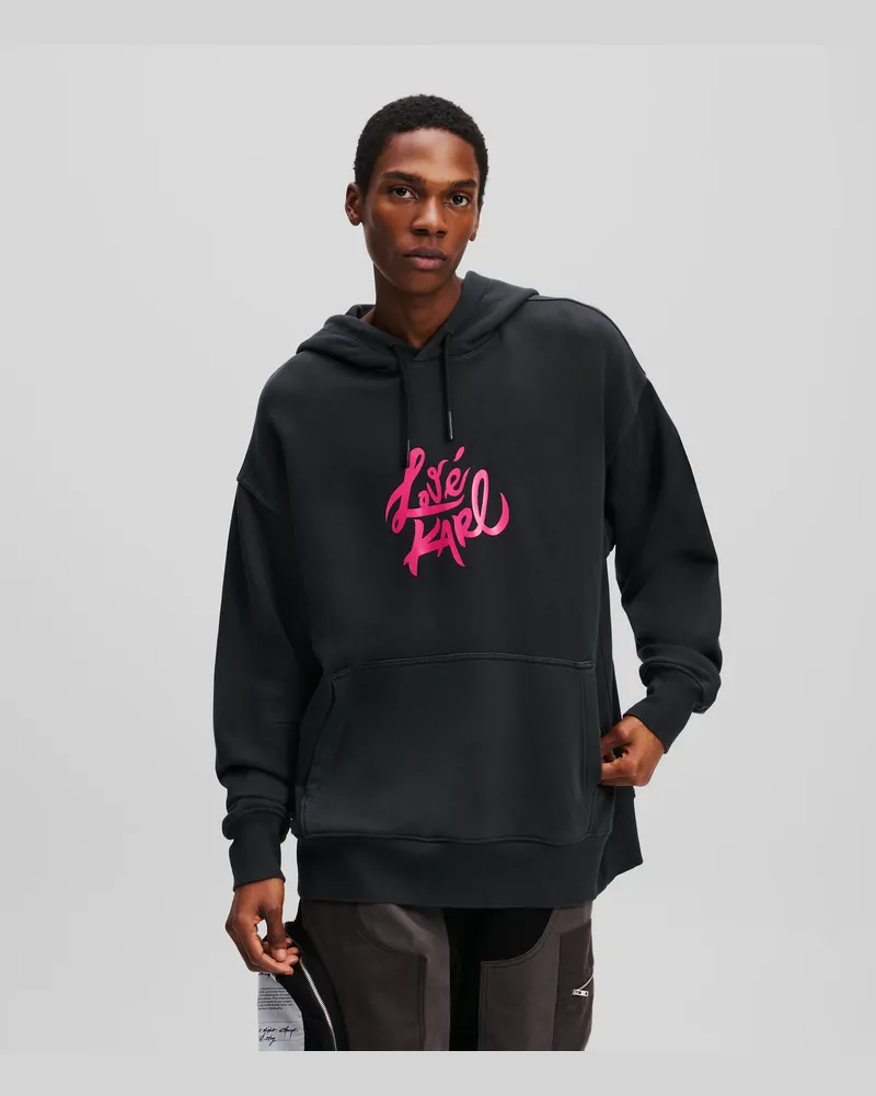 Karl Lagerfeld Klj x atelier reservé Kapuzenpullover, Mann, Gewaschenes Schwarz, Größe Gewaschenes
