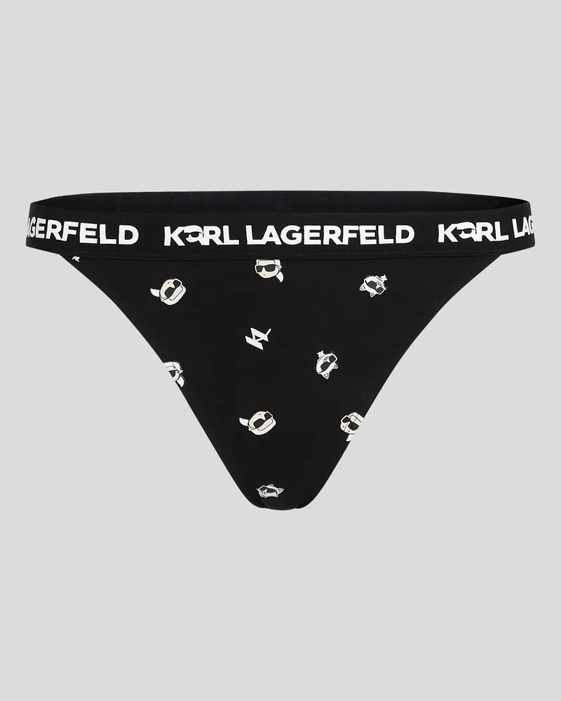 Karl Lagerfeld Ikon karl-slips, Frau, Ikon 2.0 KL AOP Schwarz, Größe Ikon 2.0