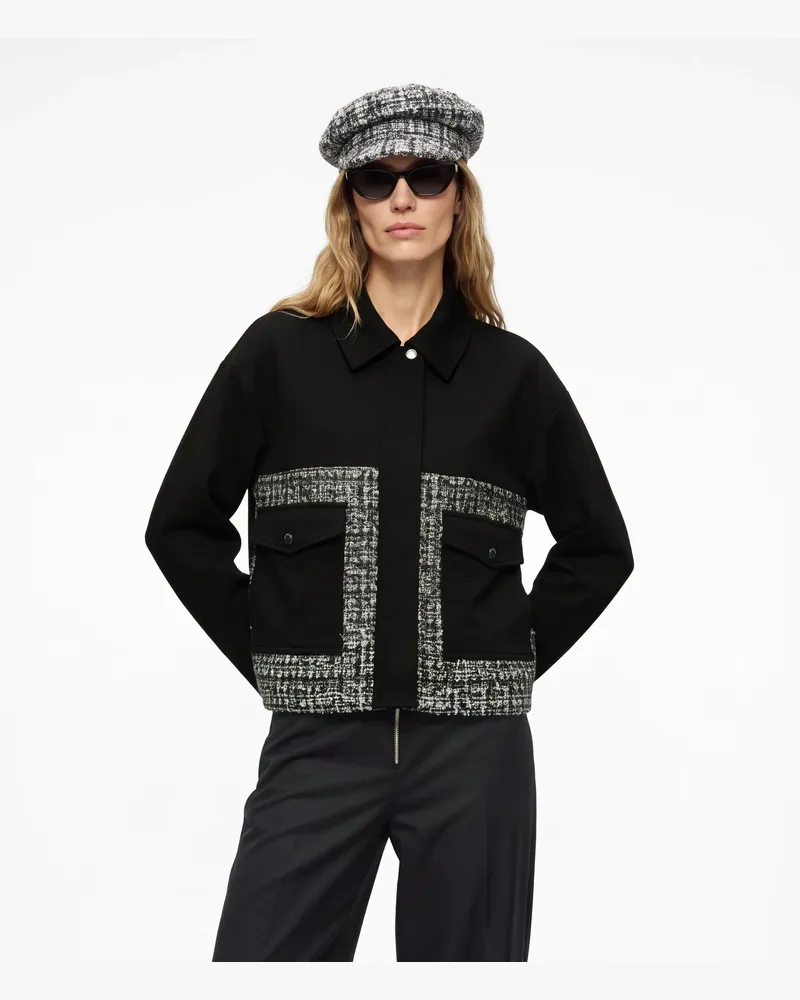 Karl Lagerfeld Sweatshirt Mit Bouclé-panel, Female, Schwarz, Size Black