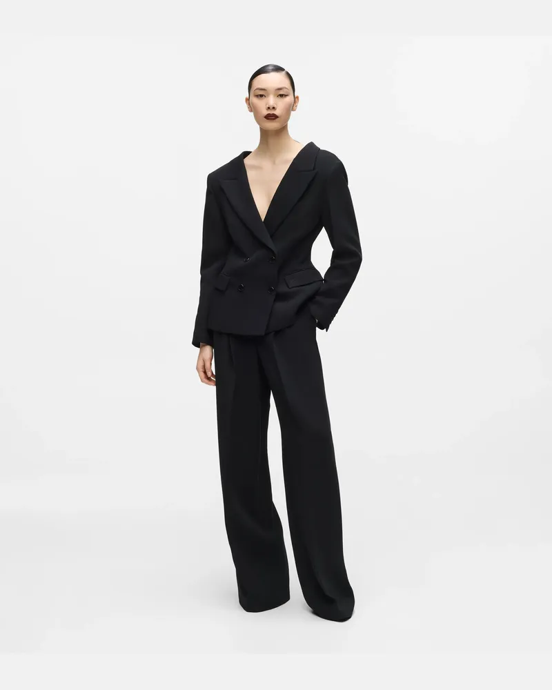 Karl Lagerfeld Kl Studio Hose Mit Weitem Bein, Damen, Schwarz, Größe Schwarz