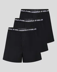 Karl Lagerfeld Web-boxershorts mit Karl-logo – 3er-pack, Mann, Schwarz Schwarz