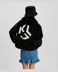 Karl Lagerfeld Klj kunstpelz-jacke, Frau, Schwarz Schwarz