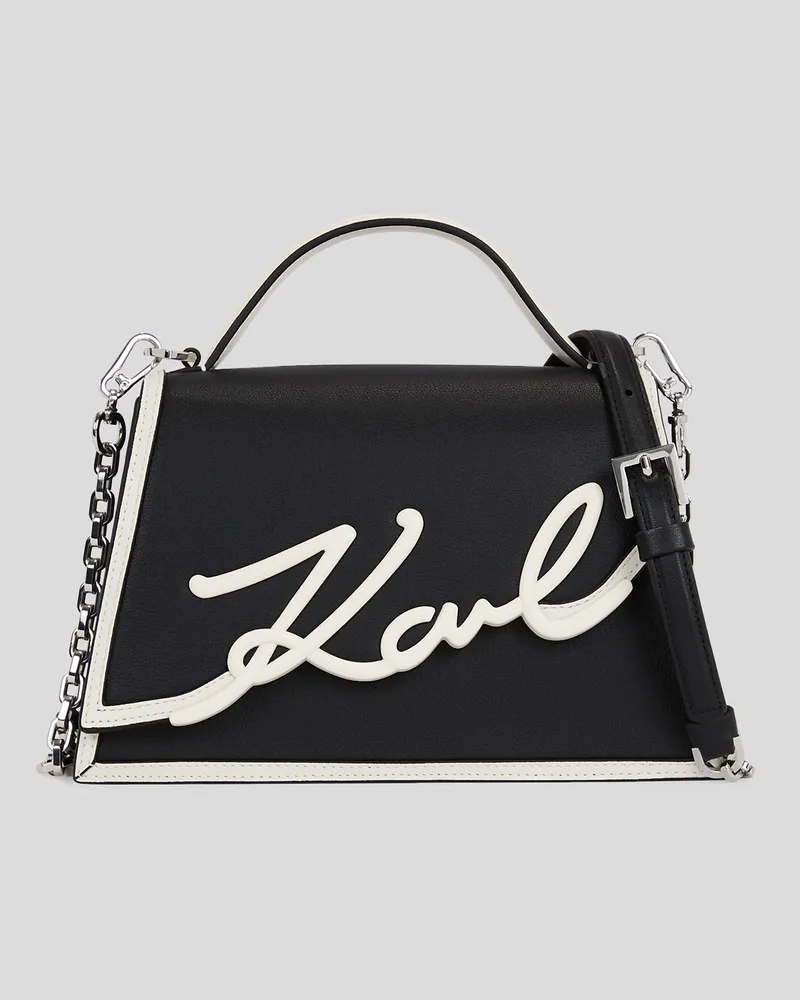 Karl Lagerfeld K/signature Kleine Umhängetasche, Frau, Schwarz/Weiss, Größe Schwarz