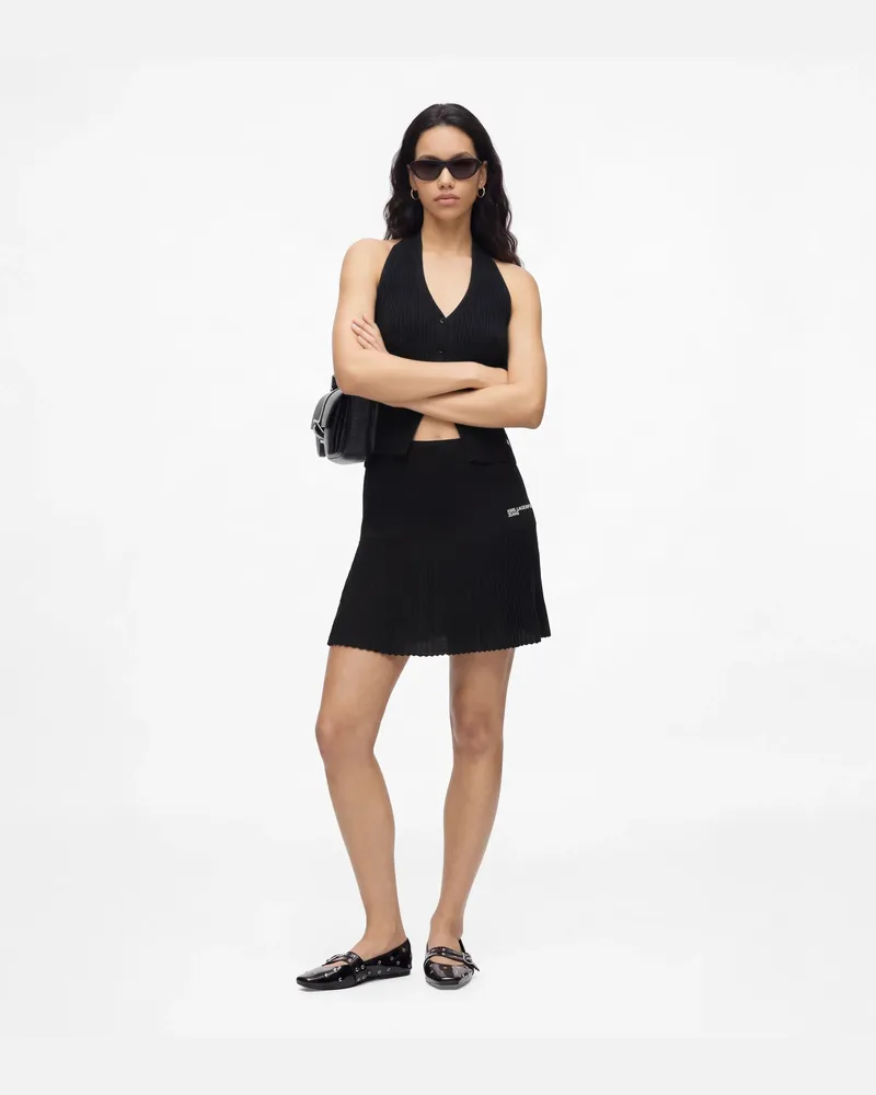 Karl Lagerfeld Gestrickter, Ausgestellter Minirock, Female, Schwarz, Size Black