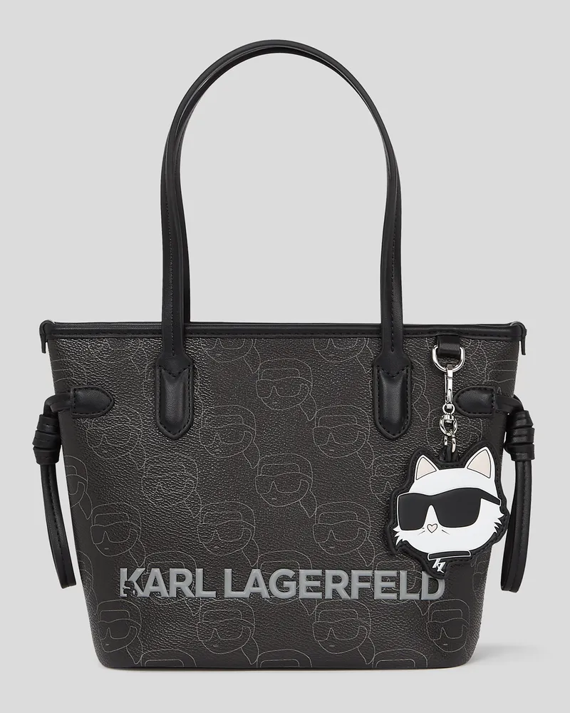 Karl Lagerfeld Ikon monogram Kleine Tote-bag, Frau, NFT All-Over-Muster Schwarz, Größe Nft