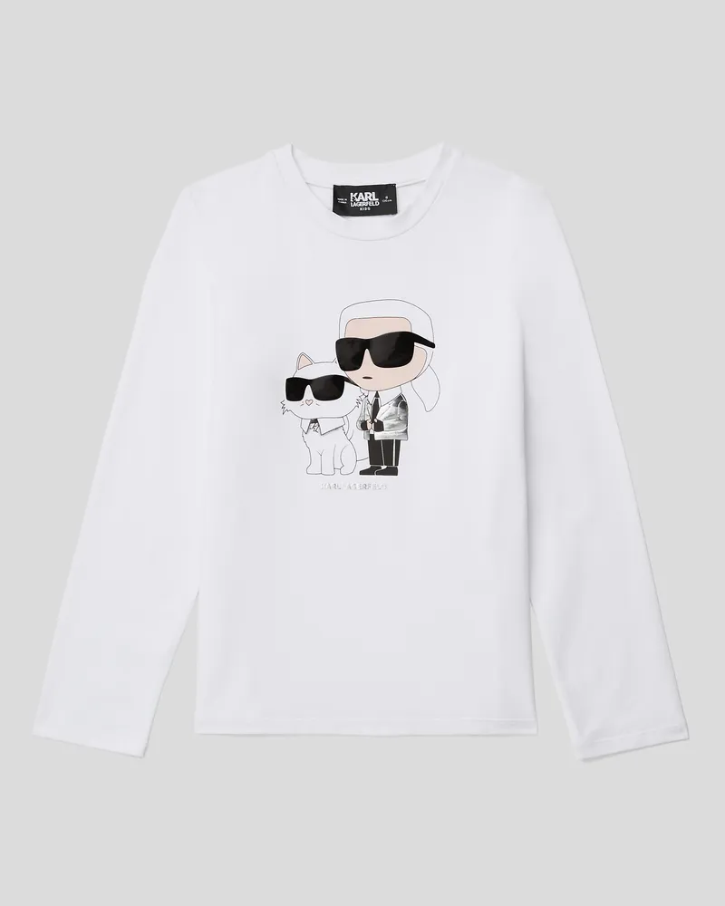 Karl Lagerfeld Ikon langarm-t-shirt Für Mädchen, unisex, Weiss, Größe Weiss