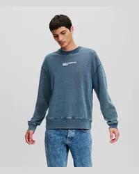 Karl Lagerfeld Klj sweatshirt mit Säurewaschung, Mann, Blau indigo Blau