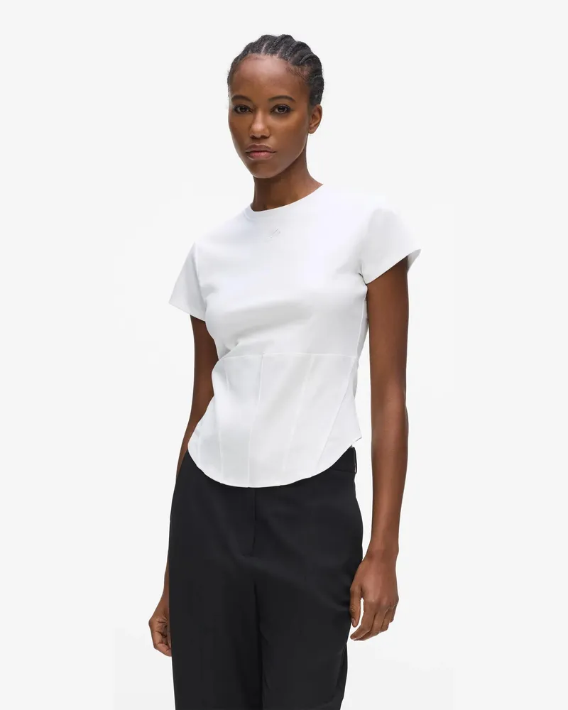 Karl Lagerfeld Korsett-t-shirt, Damen, Weiss, Größe Weiss