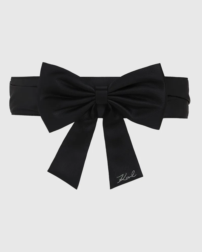 Karl Lagerfeld K/signature Gürtel Mit Schleife, Damen, Schwarz, Größe Schwarz