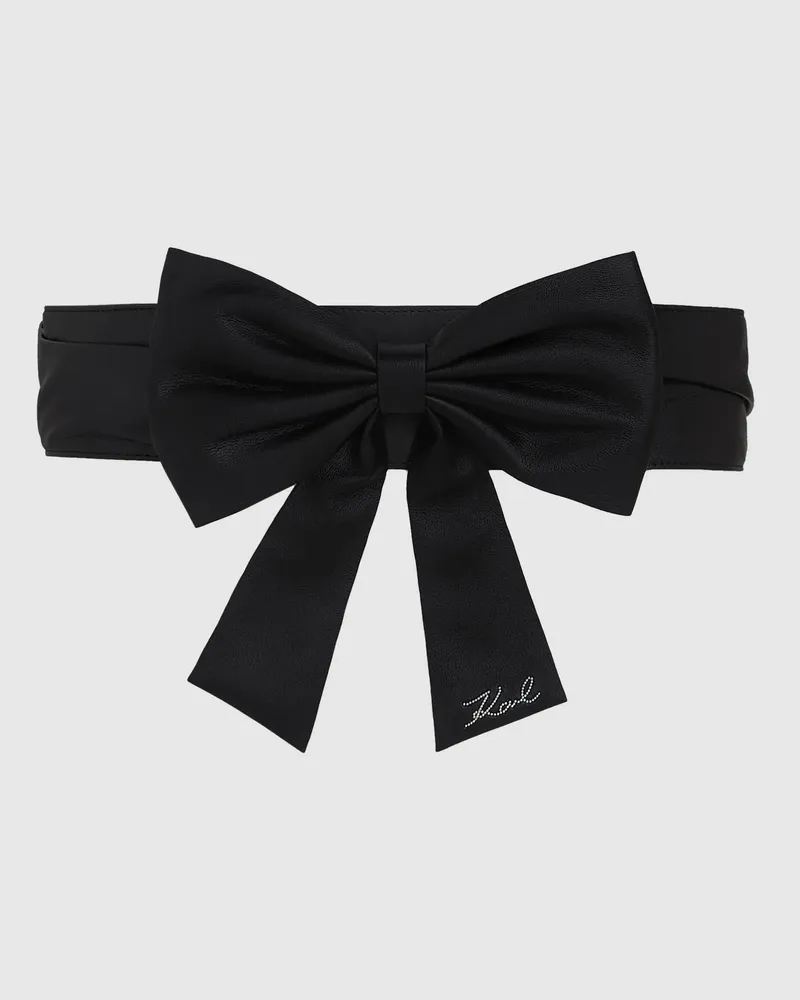 Karl Lagerfeld K/signature Gürtel Mit Schleife, Damen, Schwarz, Größe Schwarz