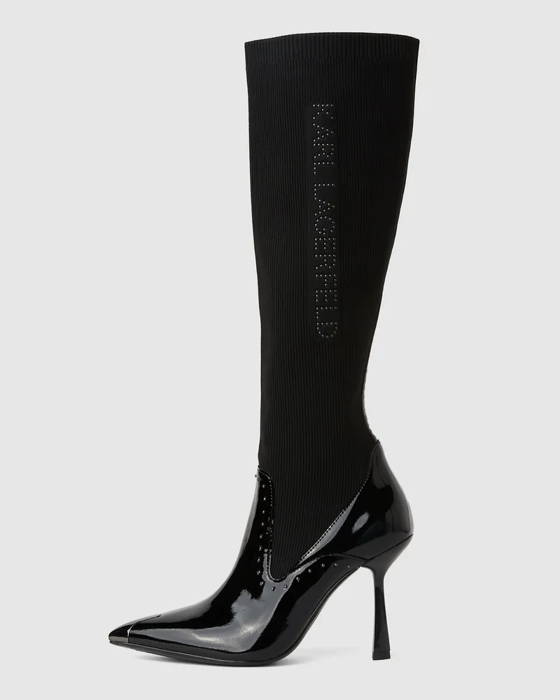 Karl Lagerfeld Pandara Hohe Stiefel Mit Nieten, Damen, Schwarz, Größe Schwarz
