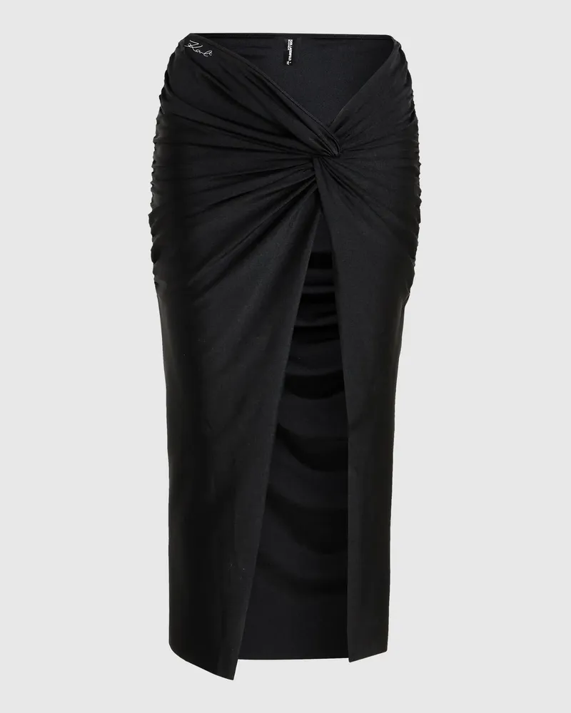 Karl Lagerfeld Pareo Mit Knotendetail, Damen, Schwarz, Größe Schwarz