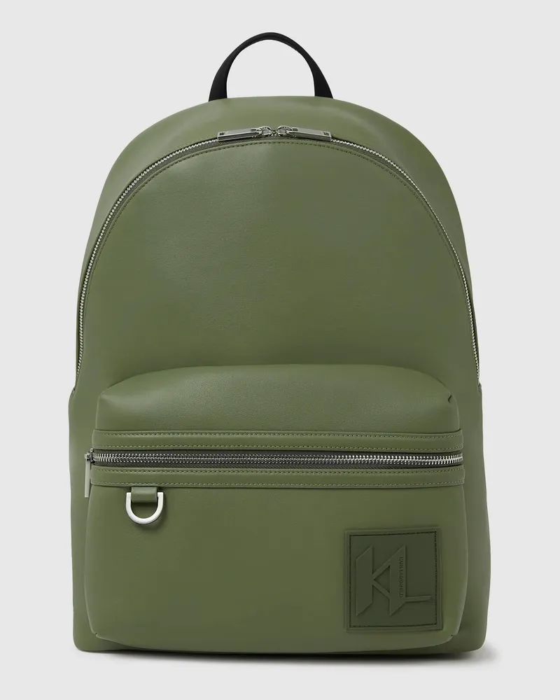 Karl Lagerfeld Rucksack Mit Monogramm-aufnäher, Herren, Grün-oliv, Größe Grün-oliv