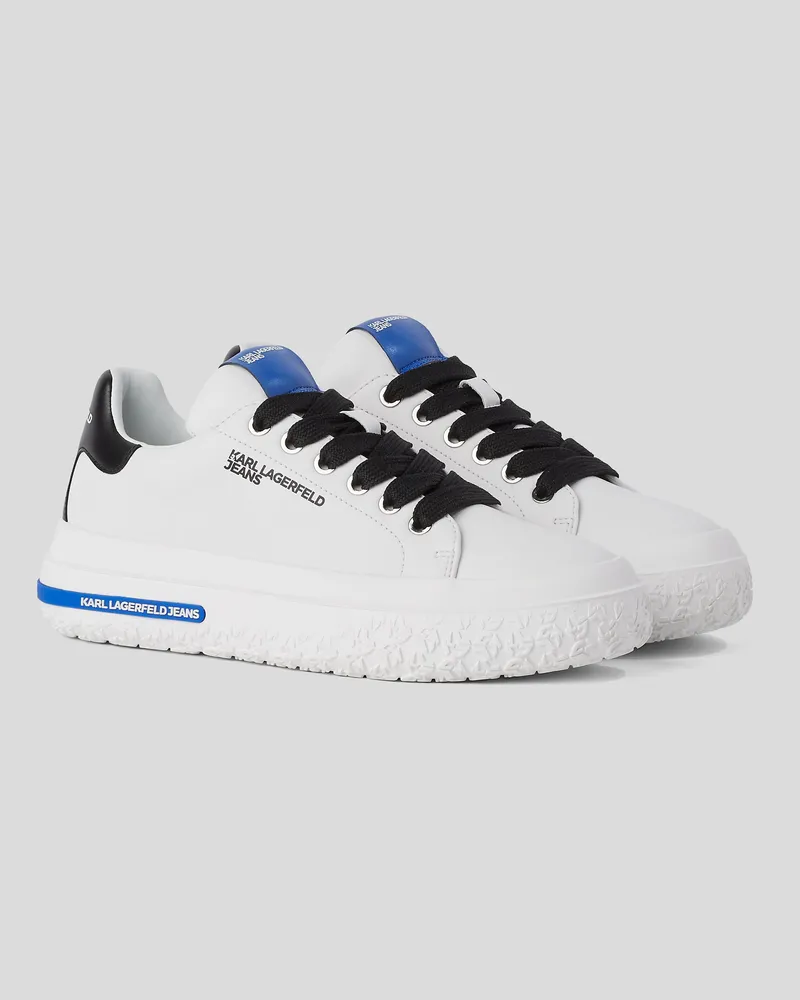 Karl Lagerfeld Leder-sneaker, Herren, Weiss, Größe Weiss