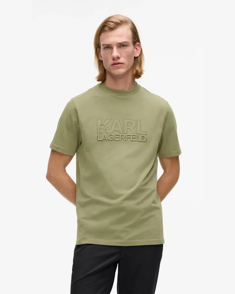 Karl Lagerfeld T-shirt Mit Logo, Herren, Olivgrün, Größe Olivgrün